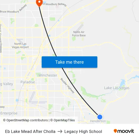 Eb Lake Mead After Cholla to Legacy High School map