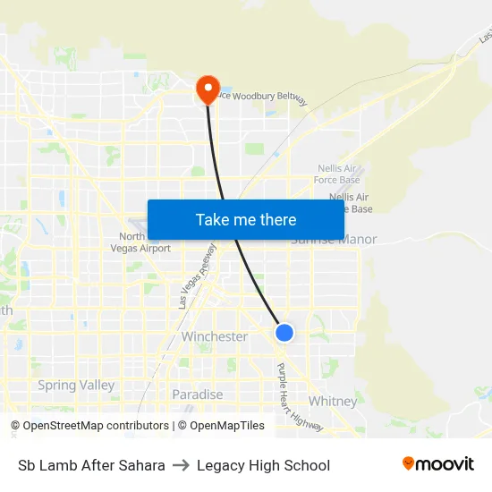 Sb Lamb After Sahara to Legacy High School map