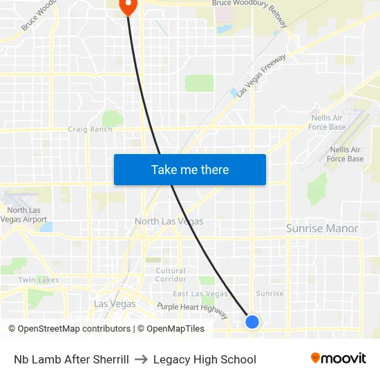 Nb Lamb After Sherrill to Legacy High School map