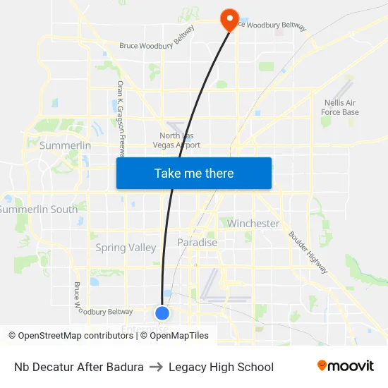 Nb Decatur After Badura to Legacy High School map