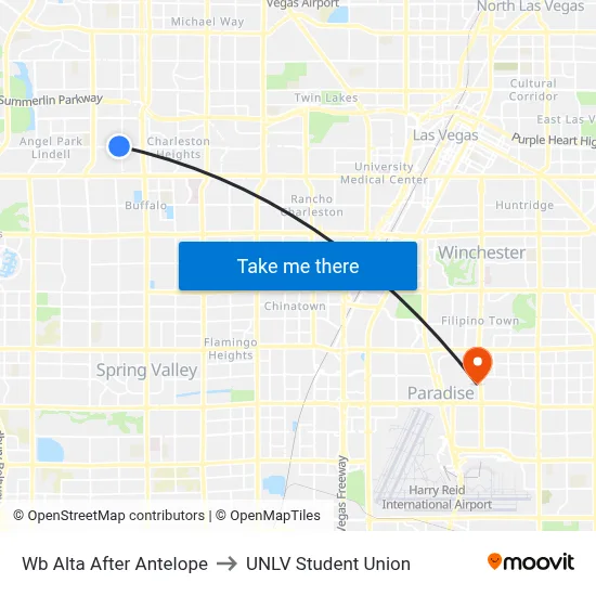 Wb Alta After Antelope to UNLV Student Union map