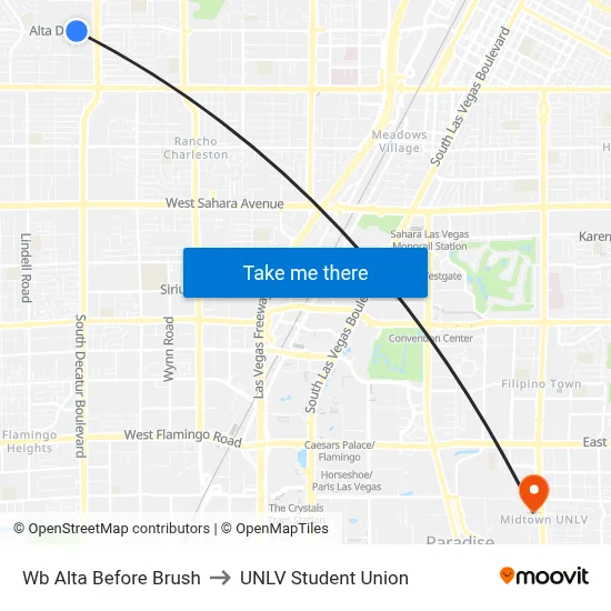 Wb Alta Before Brush to UNLV Student Union map