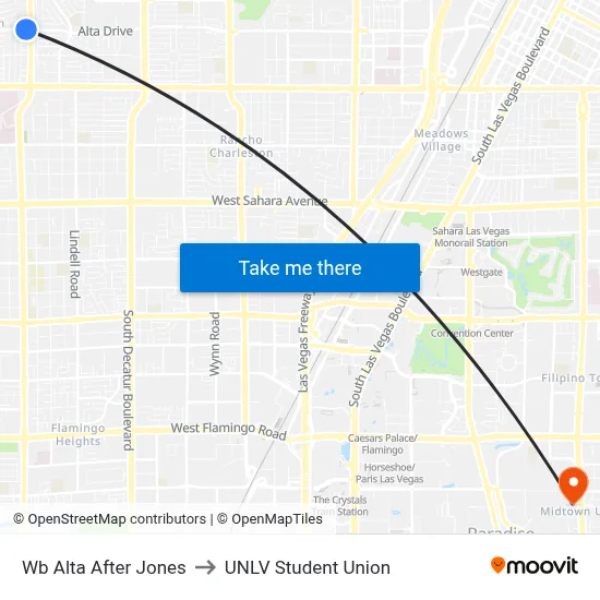 Wb Alta After Jones to UNLV Student Union map