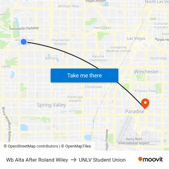 Wb Alta After Roland Wiley to UNLV Student Union map