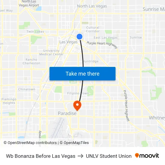 Wb Bonanza Before Las Vegas to UNLV Student Union map