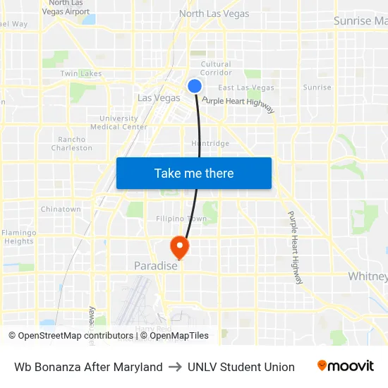 Wb Bonanza After Maryland to UNLV Student Union map