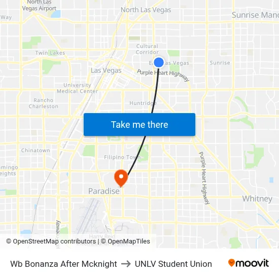 Wb Bonanza After Mcknight to UNLV Student Union map