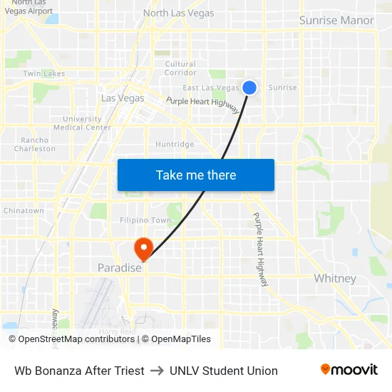 Wb Bonanza After Triest to UNLV Student Union map
