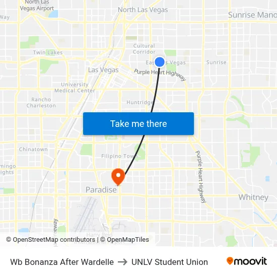 Wb Bonanza After Wardelle to UNLV Student Union map