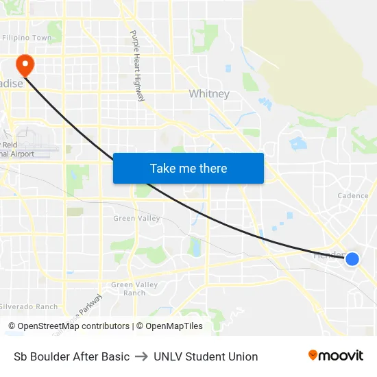Sb Boulder After Basic to UNLV Student Union map