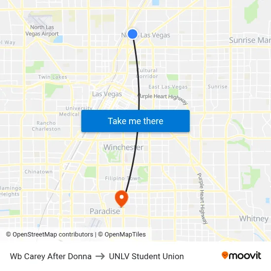 Wb Carey After Donna to UNLV Student Union map