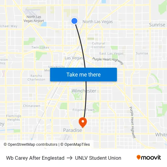 Wb Carey After Englestad to UNLV Student Union map