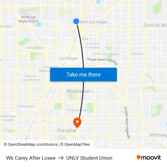 Wb Carey After Losee to UNLV Student Union map