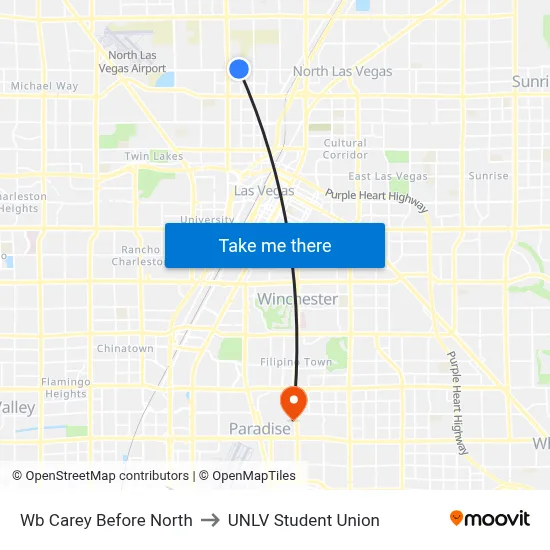Wb Carey Before North to UNLV Student Union map