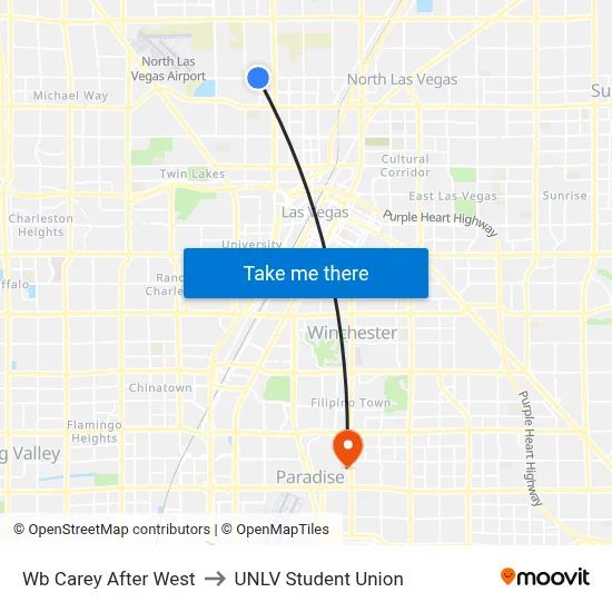 Wb Carey After West to UNLV Student Union map