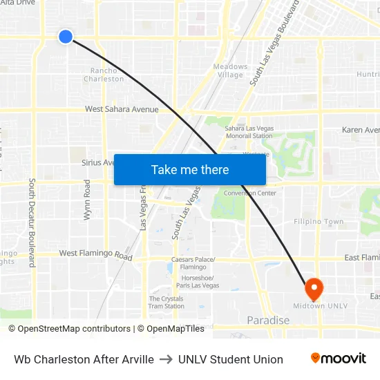 Wb Charleston After Arville to UNLV Student Union map