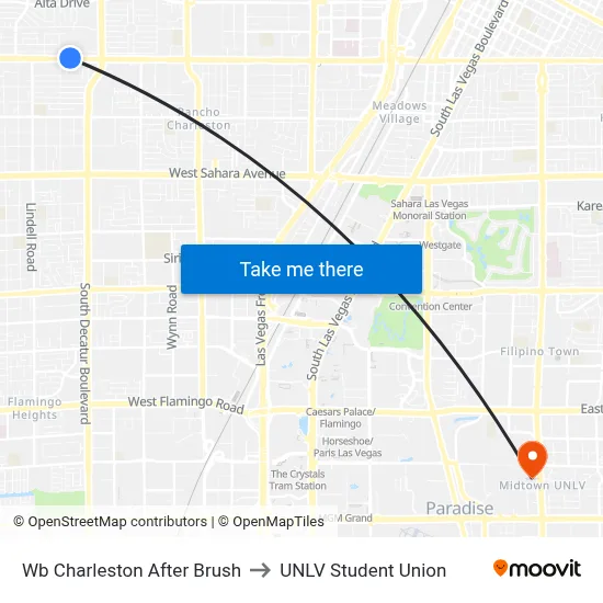 Wb Charleston After Brush to UNLV Student Union map