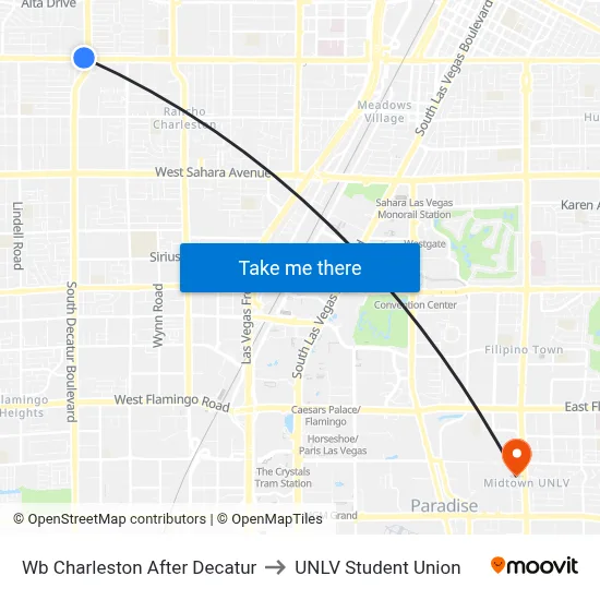 Wb Charleston After Decatur to UNLV Student Union map