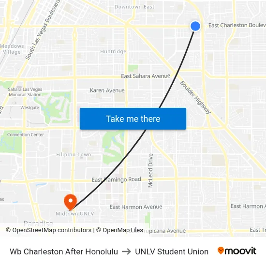Wb Charleston After Honolulu to UNLV Student Union map