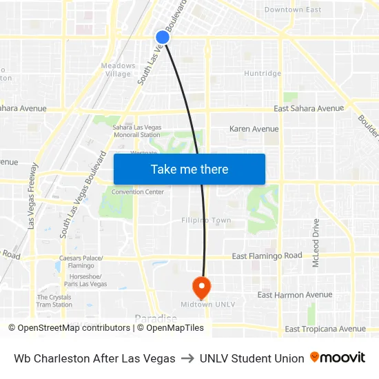 Wb Charleston After Las Vegas to UNLV Student Union map