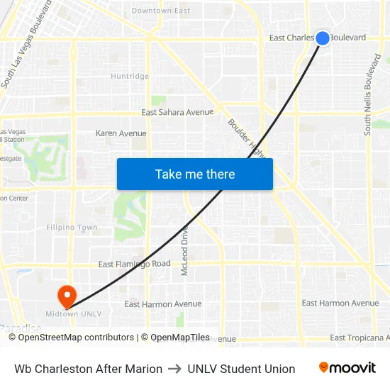 Wb Charleston After Marion to UNLV Student Union map