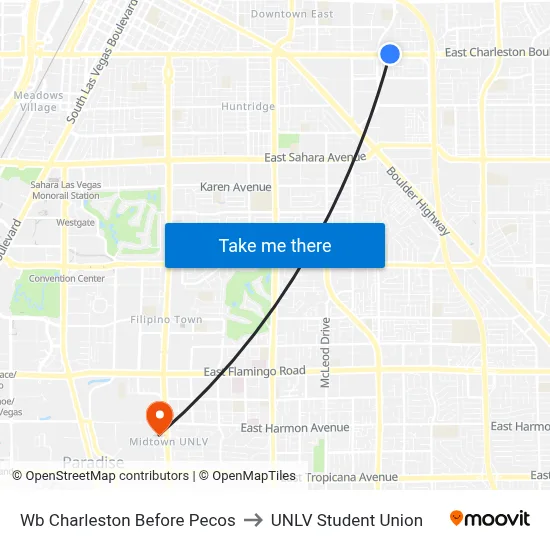 Wb Charleston Before Pecos to UNLV Student Union map
