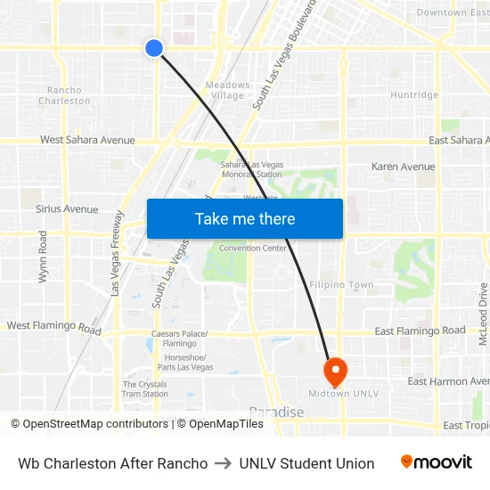Wb Charleston After Rancho to UNLV Student Union map
