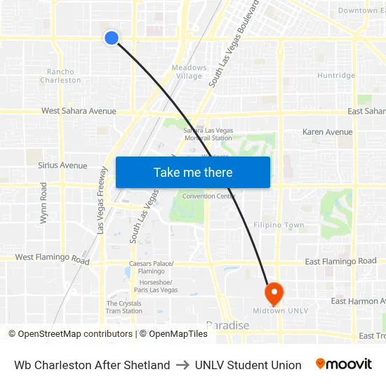 Wb Charleston After Shetland to UNLV Student Union map