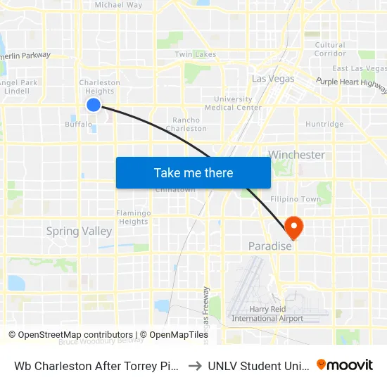 Wb Charleston After Torrey Pines to UNLV Student Union map