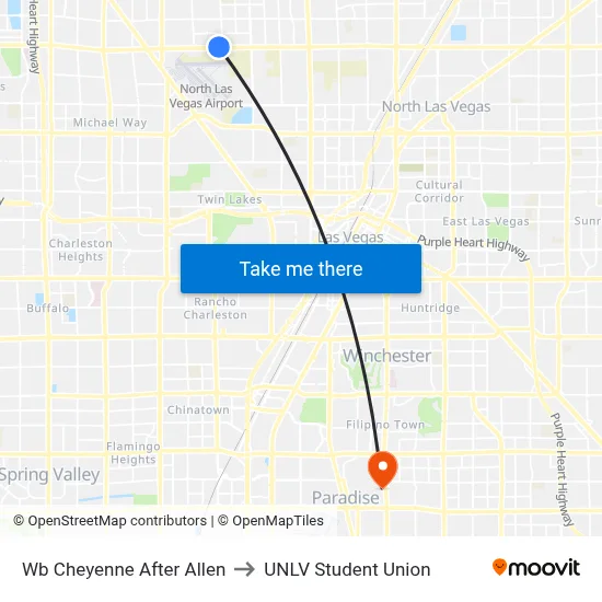 Wb Cheyenne After Allen to UNLV Student Union map