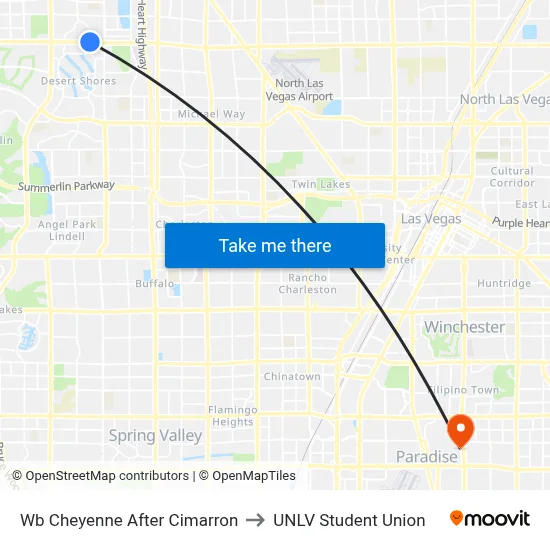 Wb Cheyenne After Cimarron to UNLV Student Union map
