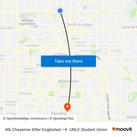 Wb Cheyenne After Englestad to UNLV Student Union map