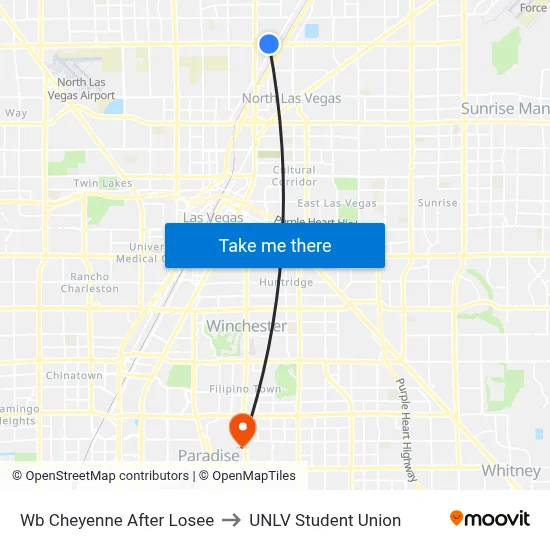 Wb Cheyenne After Losee to UNLV Student Union map