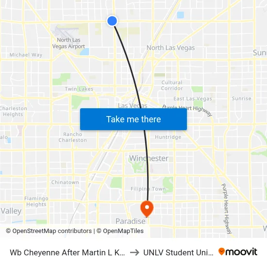 Wb Cheyenne After Martin L King to UNLV Student Union map