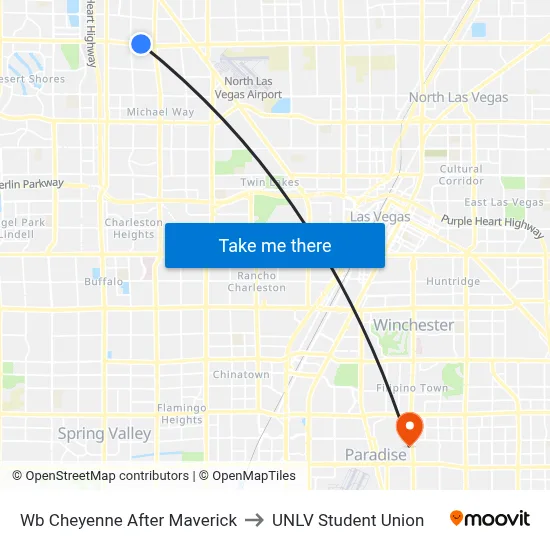 Wb Cheyenne After Maverick to UNLV Student Union map
