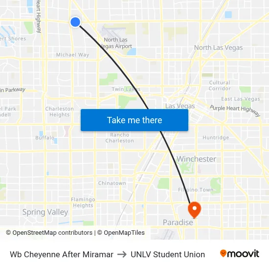 Wb Cheyenne After Miramar to UNLV Student Union map