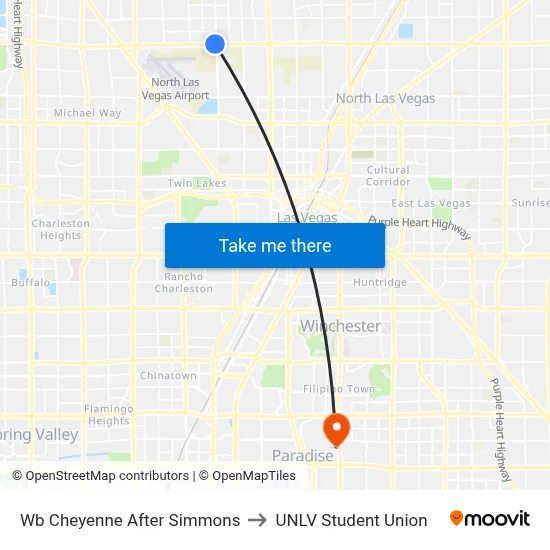 Wb Cheyenne After Simmons to UNLV Student Union map