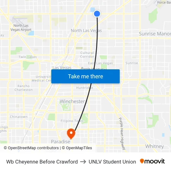 Wb Cheyenne Before Crawford to UNLV Student Union map