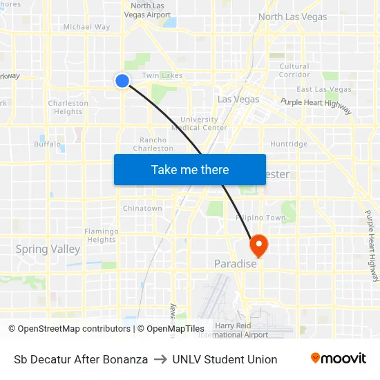 Sb Decatur After Bonanza to UNLV Student Union map