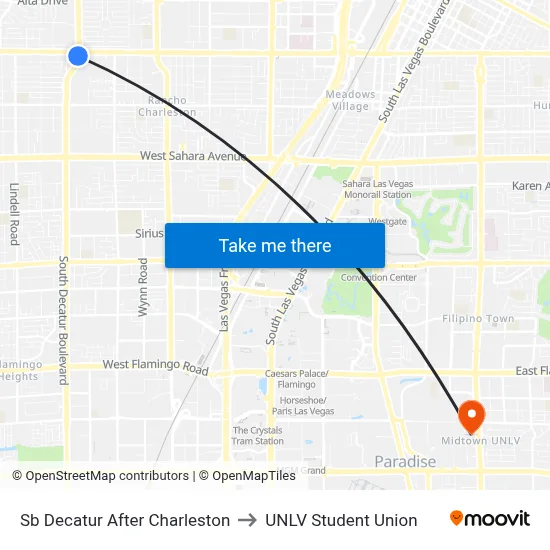 Sb Decatur After Charleston to UNLV Student Union map