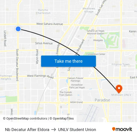 Nb Decatur After Eldora to UNLV Student Union map
