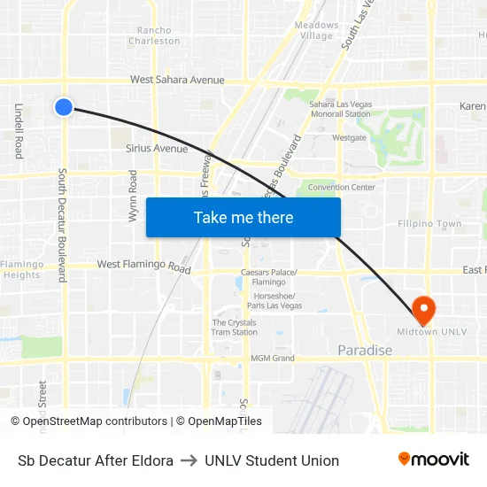 Sb Decatur After Eldora to UNLV Student Union map