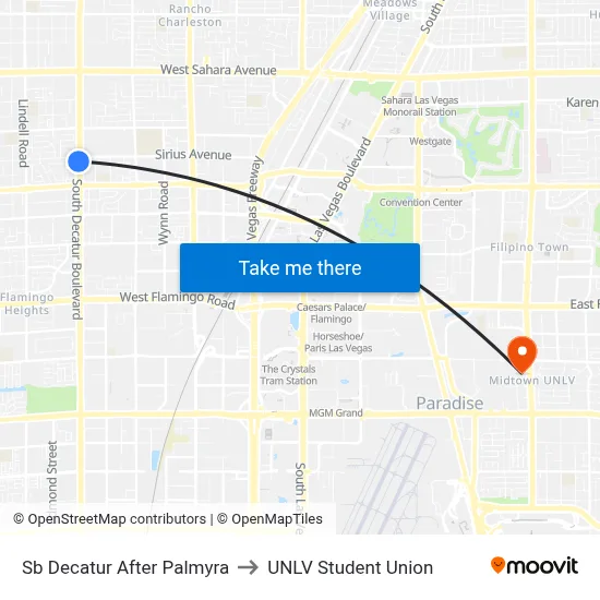 Sb Decatur After Palmyra to UNLV Student Union map