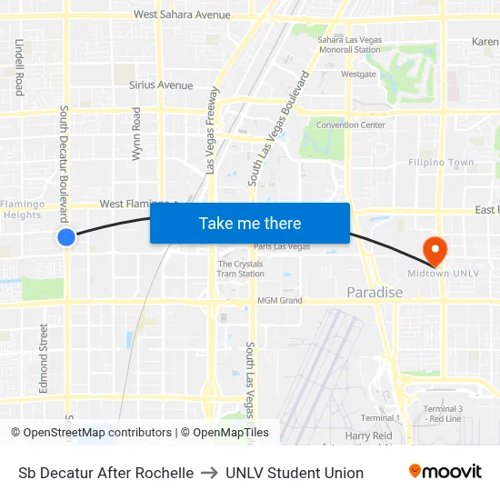 Sb Decatur After Rochelle to UNLV Student Union map