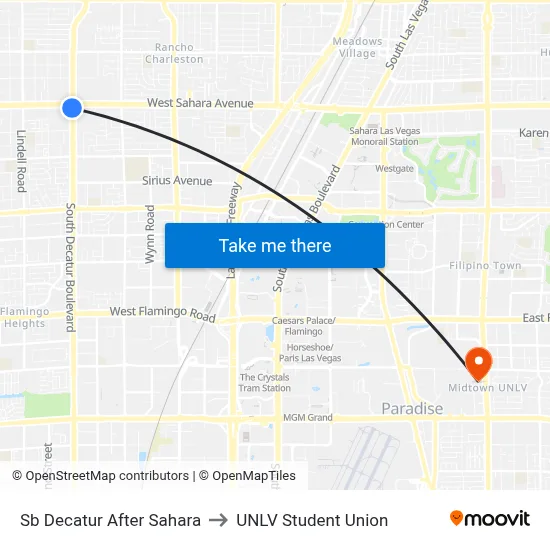 Sb Decatur After Sahara to UNLV Student Union map