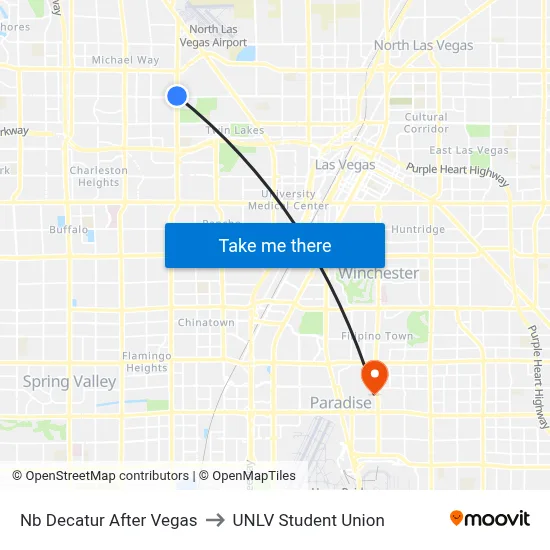 Nb Decatur After Vegas to UNLV Student Union map