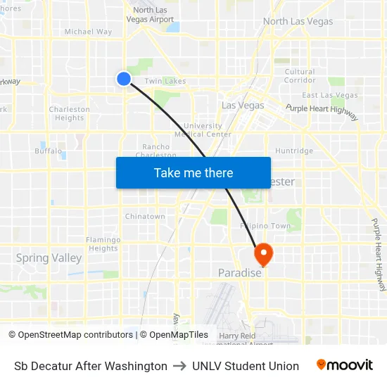 Sb Decatur After Washington to UNLV Student Union map