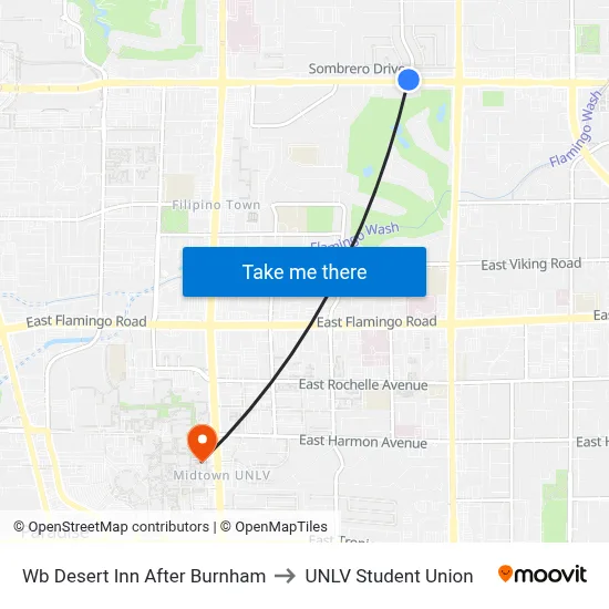 Wb Desert Inn After Burnham to UNLV Student Union map