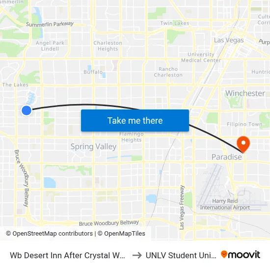 Wb Desert Inn After Crystal Water to UNLV Student Union map