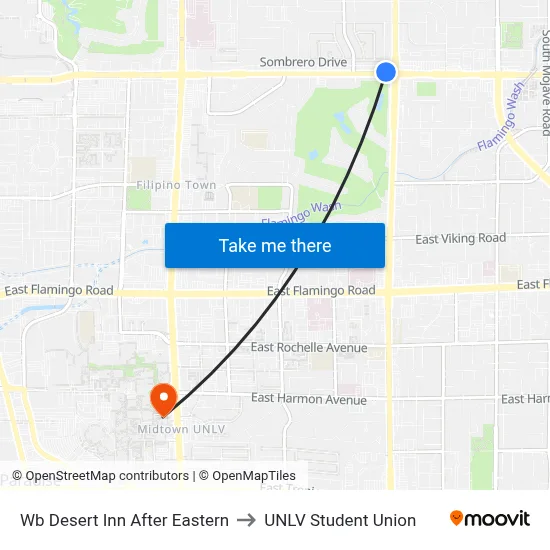 Wb Desert Inn After Eastern to UNLV Student Union map